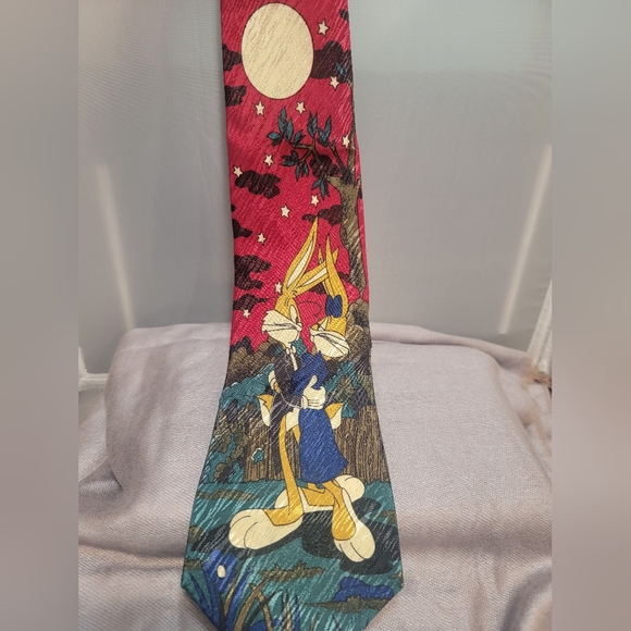 Looney Tunes Bugs Bunny and Female Bunny Romantic MAN ROAD Hand Made Tie - Picture 6 of 10